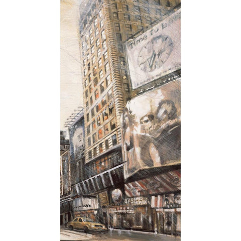 Times Square III White Modern Wood Framed Art Print by Daniels, Matthew