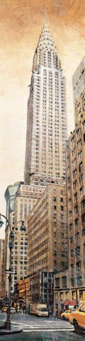 The Chrysler Building White Modern Wood Framed Art Print with Double Matting by Daniels, Matthew