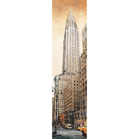 The Chrysler Building Black Modern Wood Framed Art Print with Double Matting by Daniels, Matthew