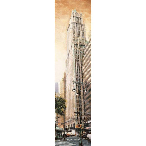 The Woolworth Building Black Modern Wood Framed Art Print with Double Matting by Daniels, Matthew