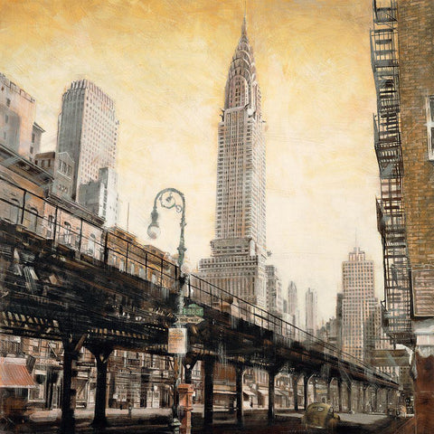 The Chrysler Building from the Gold Ornate Wood Framed Art Print with Double Matting by Daniels, Matthew