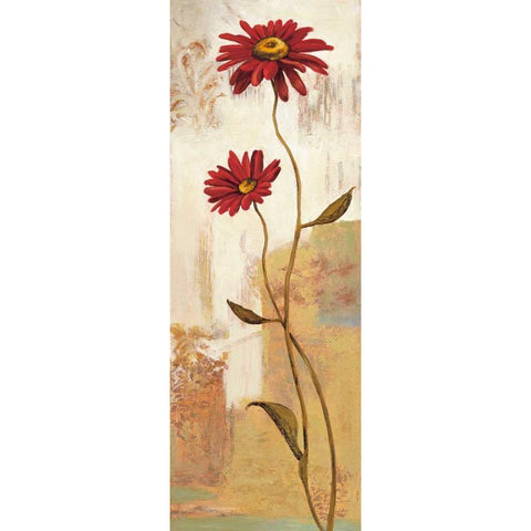 Panneau marguerite Black Modern Wood Framed Art Print with Double Matting by Besson, Nathalie