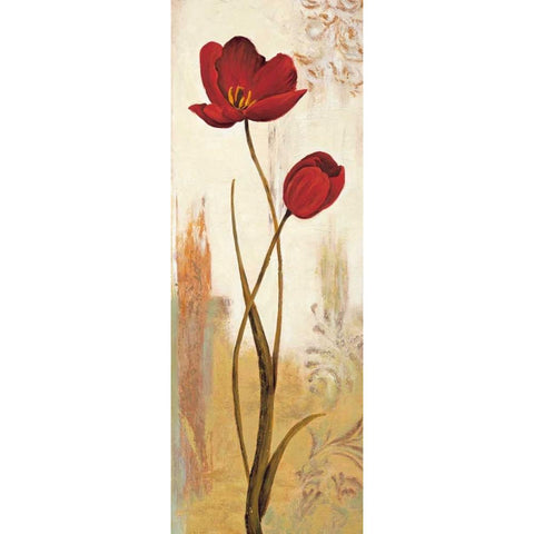 Panneau tulipe Gold Ornate Wood Framed Art Print with Double Matting by Besson, Nathalie