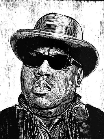 Biggie Black Ornate Wood Framed Art Print with Double Matting by Shigley, Neil