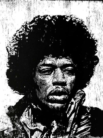 Hendrix White Modern Wood Framed Art Print with Double Matting by Shigley, Neil