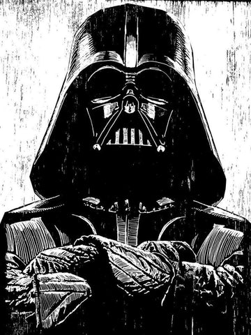 Vader Black Ornate Wood Framed Art Print with Double Matting by Shigley, Neil