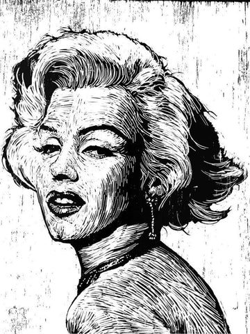 Marilyn Black Ornate Wood Framed Art Print with Double Matting by Shigley, Neil