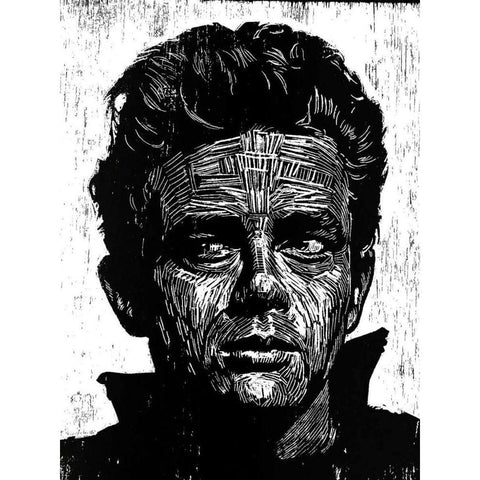 James Dean White Modern Wood Framed Art Print by Shigley, Neil