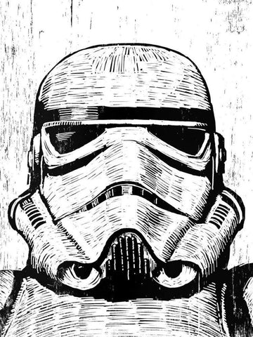 Stormtrooper Black Ornate Wood Framed Art Print with Double Matting by Shigley, Neil