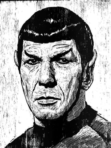 Spock Black Ornate Wood Framed Art Print with Double Matting by Shigley, Neil