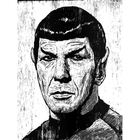 Spock Black Modern Wood Framed Art Print by Shigley, Neil