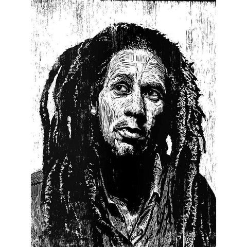 Marley Black Modern Wood Framed Art Print with Double Matting by Shigley, Neil