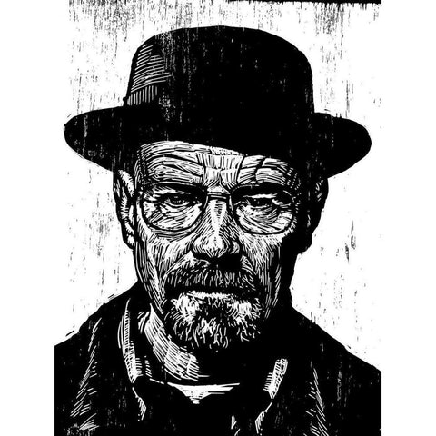 Heisenberg Black Modern Wood Framed Art Print with Double Matting by Shigley, Neil