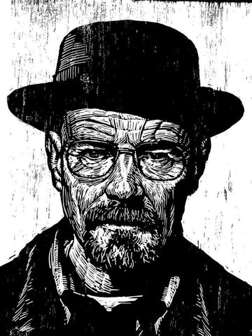 Heisenberg White Modern Wood Framed Art Print with Double Matting by Shigley, Neil