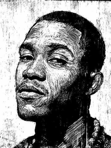 Frank Ocean White Modern Wood Framed Art Print with Double Matting by Shigley, Neil