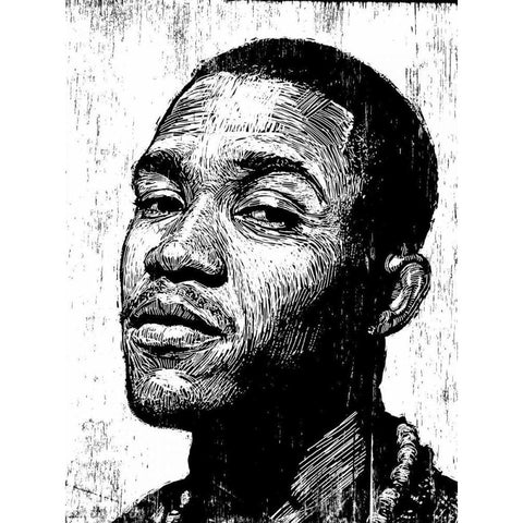 Frank Ocean White Modern Wood Framed Art Print by Shigley, Neil