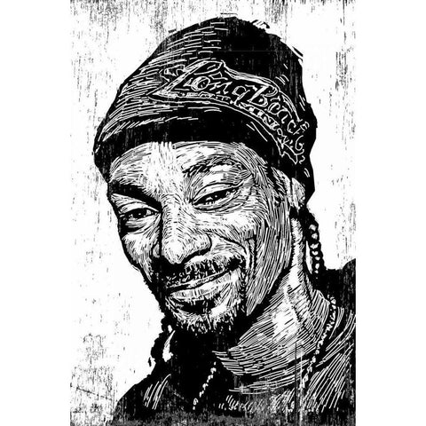 Snoop White Modern Wood Framed Art Print by Shigley, Neil