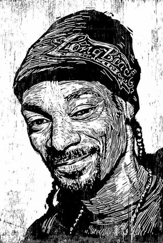 Snoop White Modern Wood Framed Art Print with Double Matting by Shigley, Neil