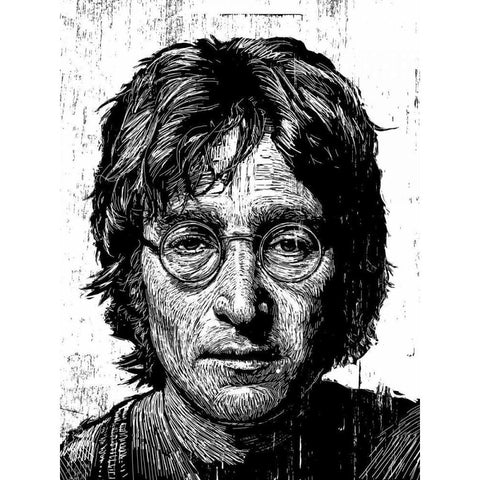 Lennon Black Modern Wood Framed Art Print by Shigley, Neil