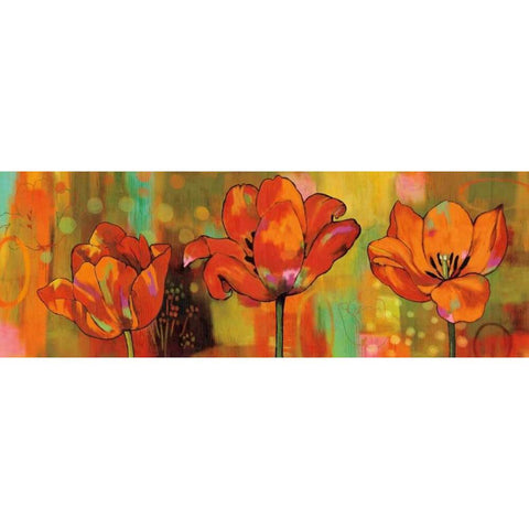 Magical Tulips Black Modern Wood Framed Art Print by Sutton, Nicole