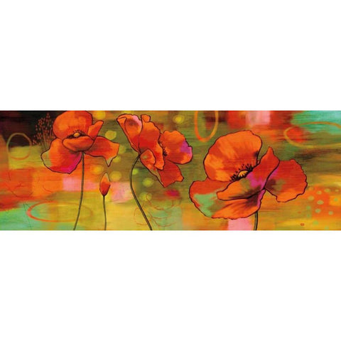 Magical Poppies Gold Ornate Wood Framed Art Print with Double Matting by Sutton, Nicole