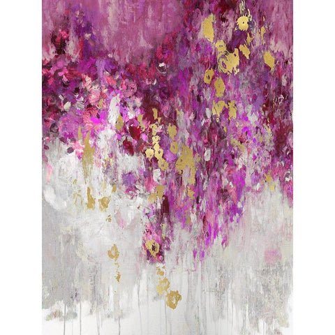 Cascade Magenta Gold Ornate Wood Framed Art Print with Double Matting by Robbins, Nikki