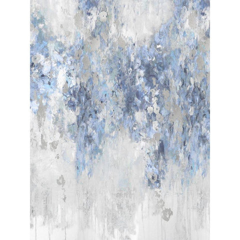 Cascade Blue with Silver Black Modern Wood Framed Art Print with Double Matting by Robbins, Nikki