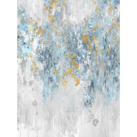 Cascade Aqua Black Modern Wood Framed Art Print with Double Matting by Robbins, Nikki