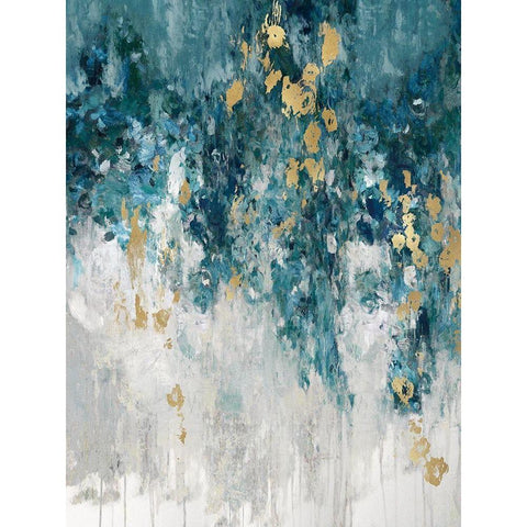 Cascading Cerulian White Modern Wood Framed Art Print by Robbins, Nikki