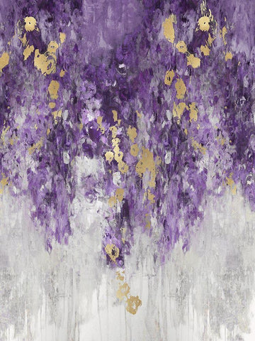 Cascading Purple White Modern Wood Framed Art Print with Double Matting by Robbins, Nikki