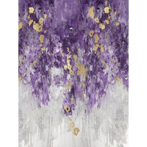 Cascading Purple Black Modern Wood Framed Art Print with Double Matting by Robbins, Nikki