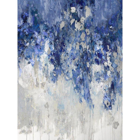 Cascade Indigo with Silver White Modern Wood Framed Art Print by Robbins, Nikki