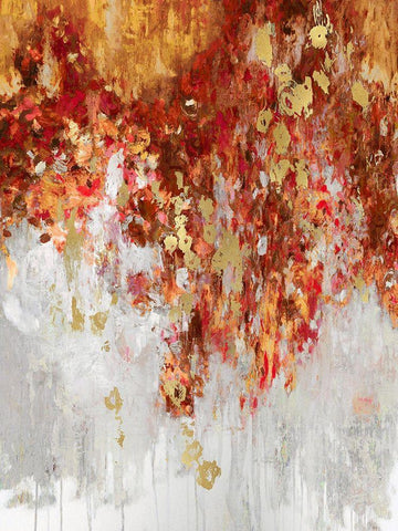 Cascading Fall II White Modern Wood Framed Art Print with Double Matting by Robbins, Nikki