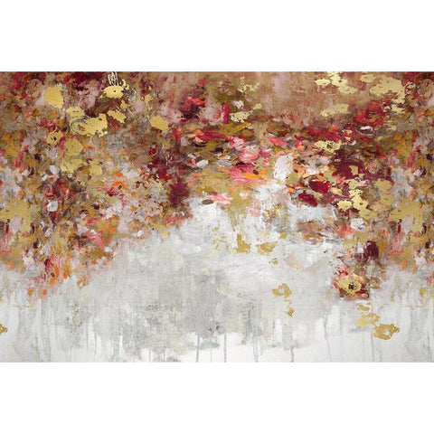 Charmed Red and Gold Black Modern Wood Framed Art Print with Double Matting by Robbins, Nikki
