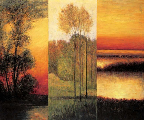 Vistas I White Modern Wood Framed Art Print with Double Matting by Thomas, Neil