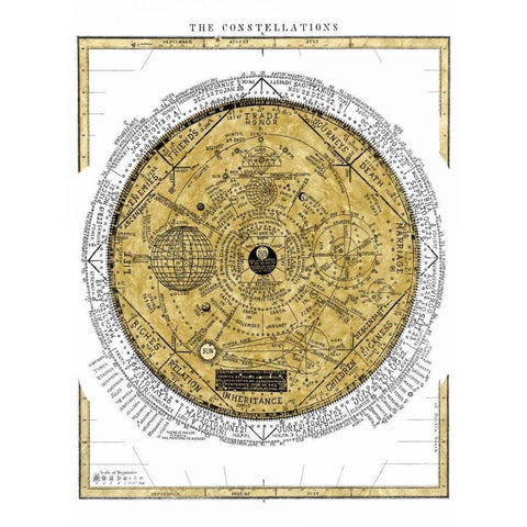 The Constellations Gold Ornate Wood Framed Art Print with Double Matting by Jeffries, Oliver