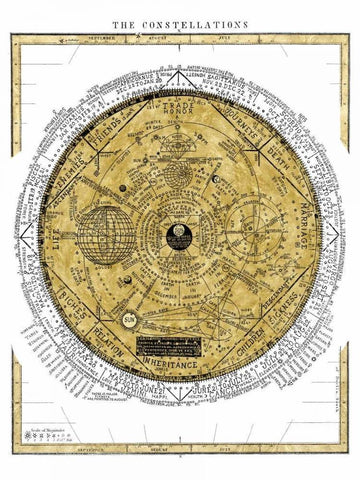 The Constellations Black Ornate Wood Framed Art Print with Double Matting by Jeffries, Oliver