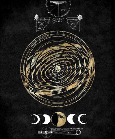 Zodiac Sphere III Black Ornate Wood Framed Art Print with Double Matting by Jeffries, Oliver