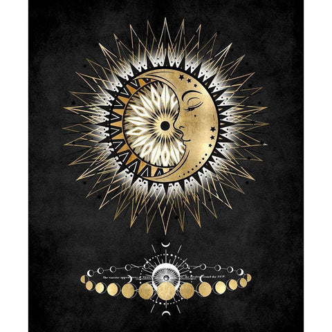 Meditative Moon II Black Modern Wood Framed Art Print with Double Matting by Jeffries, Oliver