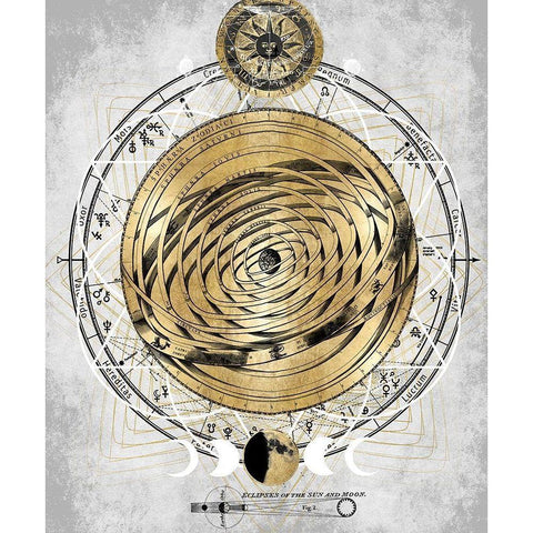 Zodiac Sphere I Black Modern Wood Framed Art Print with Double Matting by Jeffries, Oliver