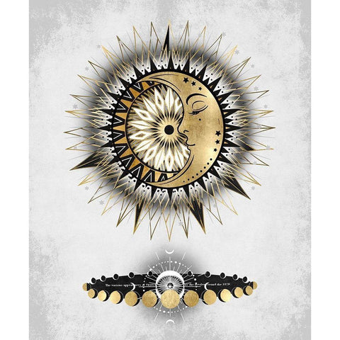 Meditative Moon I Gold Ornate Wood Framed Art Print with Double Matting by Jeffries, Oliver