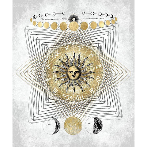 Zodiac Sun I White Modern Wood Framed Art Print by Jeffries, Oliver