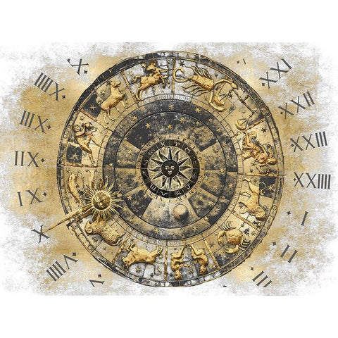 Zodiac Calendar I Gold Ornate Wood Framed Art Print with Double Matting by Jeffries, Oliver