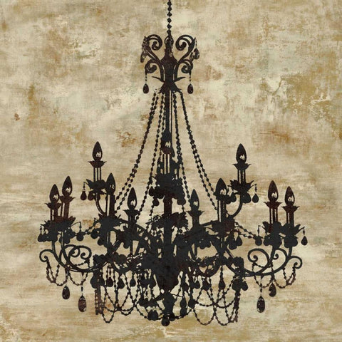 Chandelier I White Modern Wood Framed Art Print with Double Matting by Jeffries, Oliver