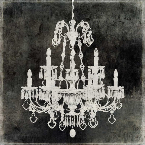 Chandelier II White Modern Wood Framed Art Print with Double Matting by Jeffries, Oliver