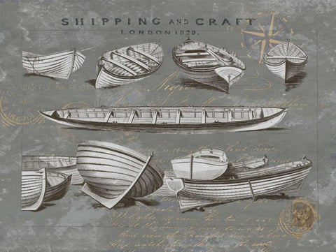 Shipping and Craft II Black Ornate Wood Framed Art Print with Double Matting by Jeffries, Oliver