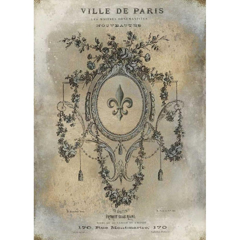 Ville de Paris Gold Ornate Wood Framed Art Print with Double Matting by Jeffries, Oliver