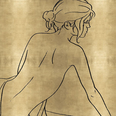 Female Figure Gold I White Modern Wood Framed Art Print with Double Matting by Blake, Madeline