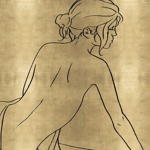 Female Figure Gold I White Modern Wood Framed Art Print by Blake, Madeline