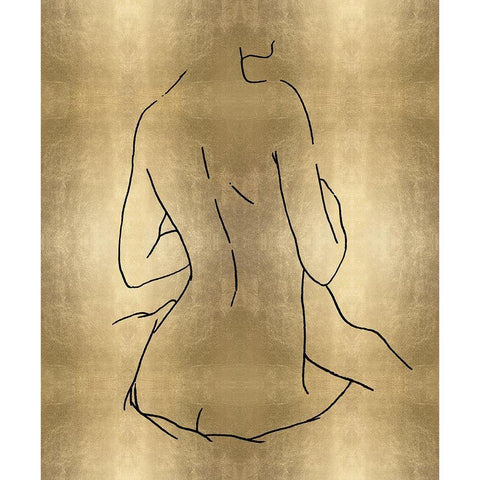 Female Figure Gold III White Modern Wood Framed Art Print by Blake, Madeline